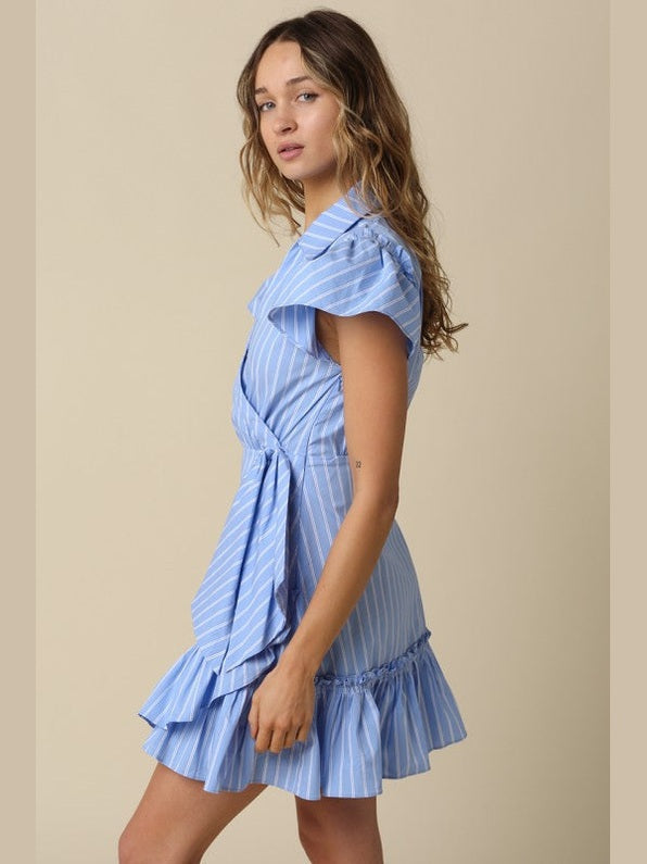 Hayley Stripe Ruffle Dress