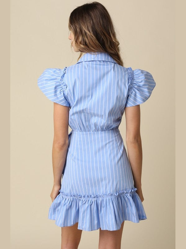 Hayley Stripe Ruffle Dress