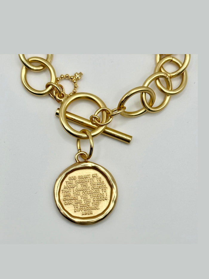 Heirloom Matte Gold Serenity Prayer Bracelet