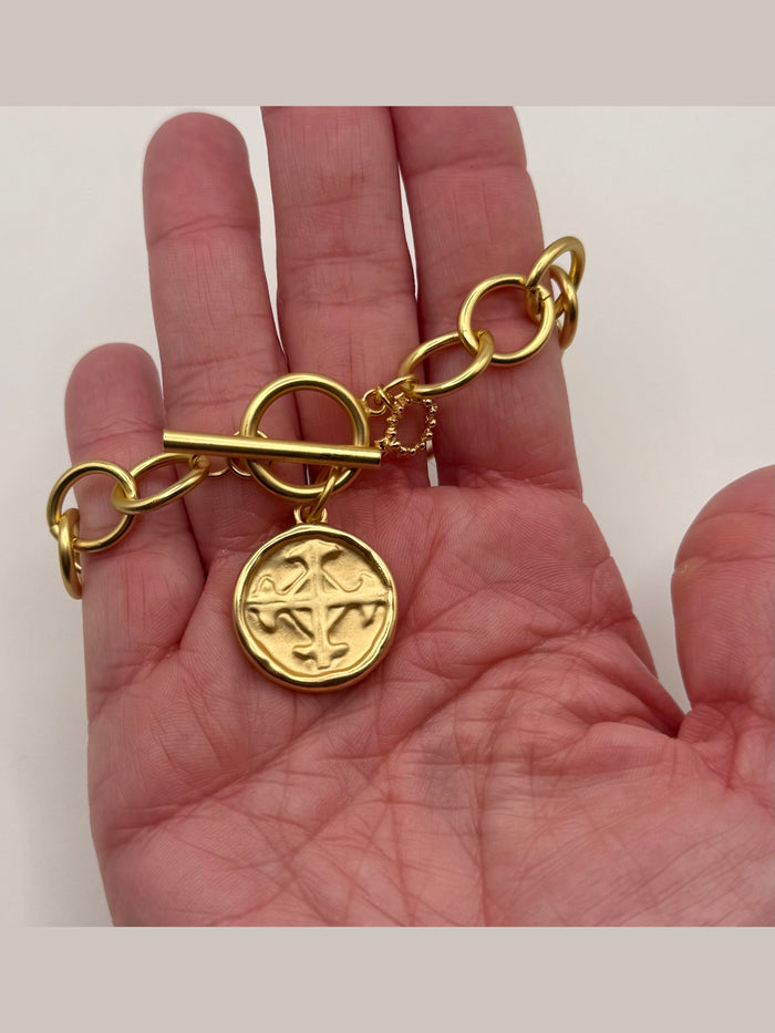Heirloom Matte Gold Serenity Prayer Bracelet