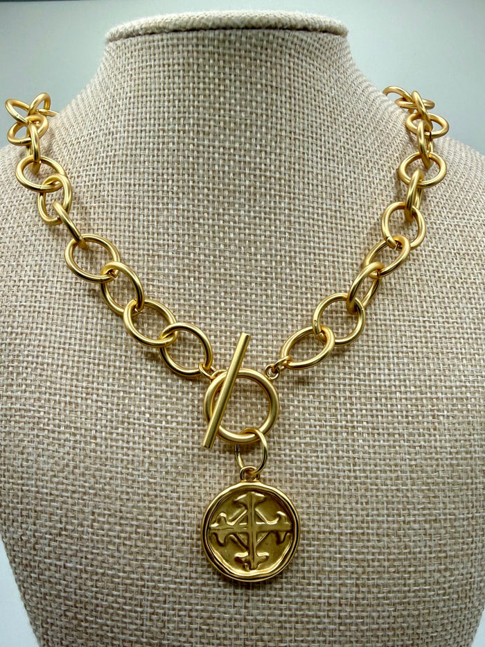 Heirloom Matte Gold Serenity Prayer Necklace