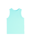 High Neck Ribbed Seamless Tank Aqua