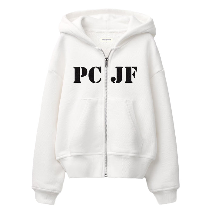 JF CHEN X PC APPLIQUÉ ZIP-UP HOODIE