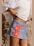 Hot Shot Mini Skort - Maze of Blooms Navy Combo