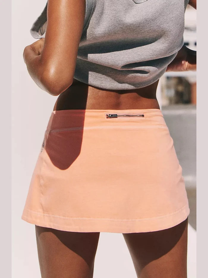 Hot Shot Mini Skort -Pastel Peach