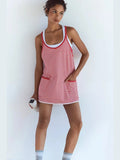 Hot Shot Printed Mini Dress - Court Stripe Grapefruit