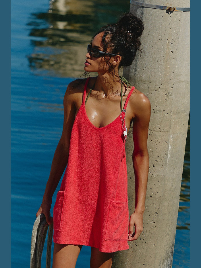 Hot Shot Towel Mini Dress - Grapefruit
