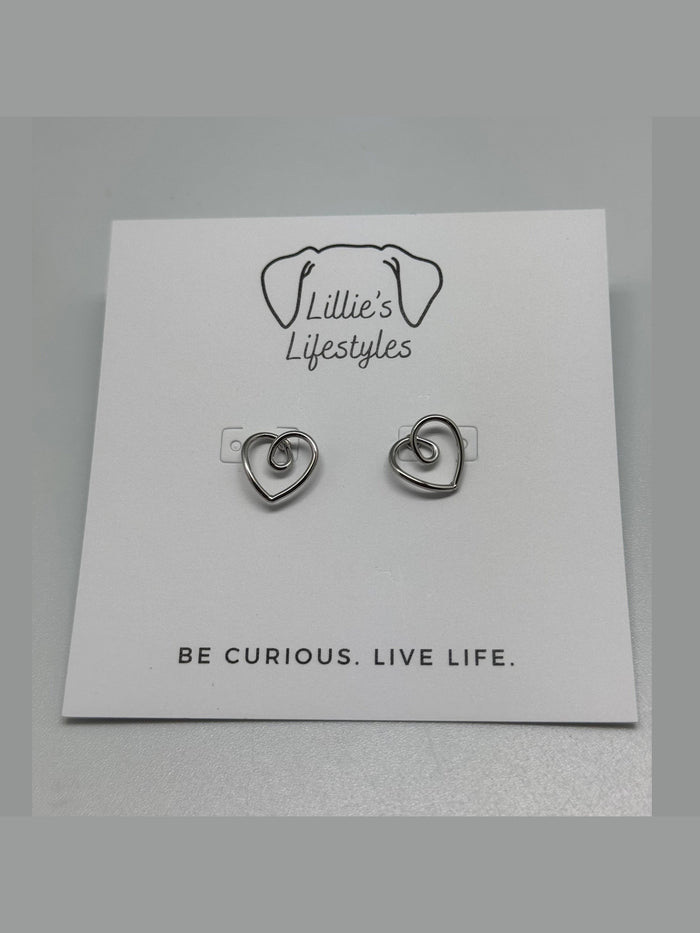 Infinity Heart Stud Earrings