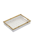 Ivory Capiz Tray w/ Bamboo Trim (Medium) 13.75 x 9.85 x 2.75