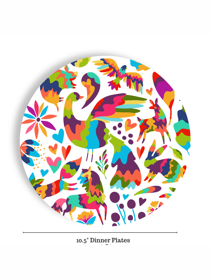 Joyful Otomi 16ct 10.5" Dinner Paper Plate Separates