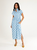 June Caftan - Coastal Cane Blue