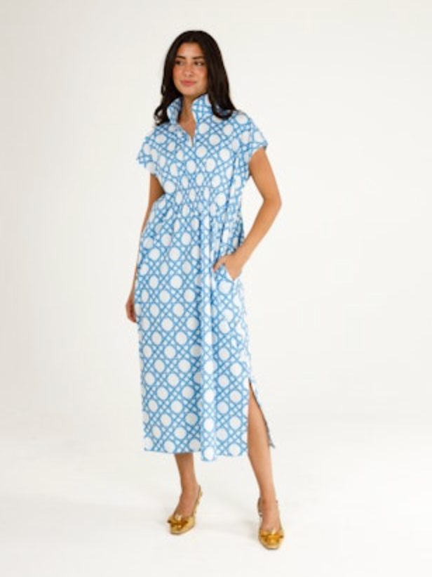 June Caftan - Coastal Cane Blue