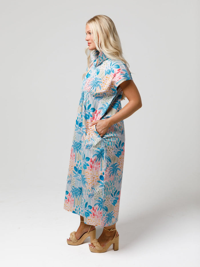 June Caftan Dress - Keywest Toile