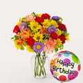 Kaleidoscope Bouquet with Birthday Balloon – BUEHLER'S FLORAL, Wooster OH