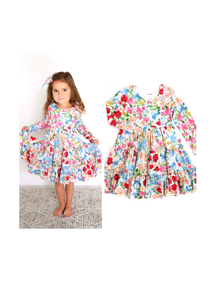 Kaylee SWING DRESS Bamboo Floral Kids Clothing Outfit