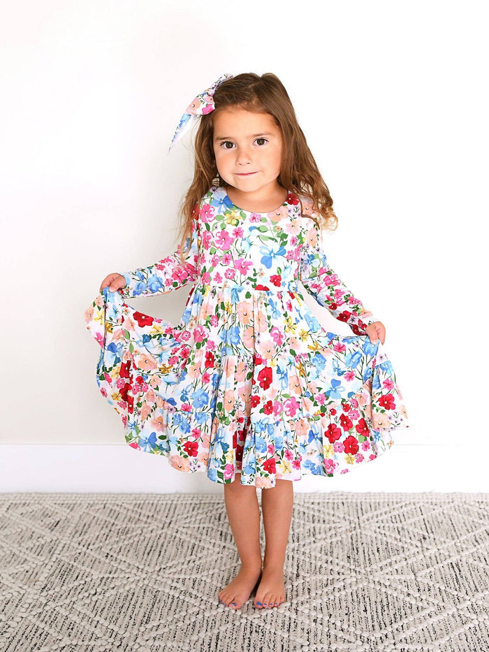 Kaylee SWING DRESS Bamboo Floral Kids Clothing Outfit