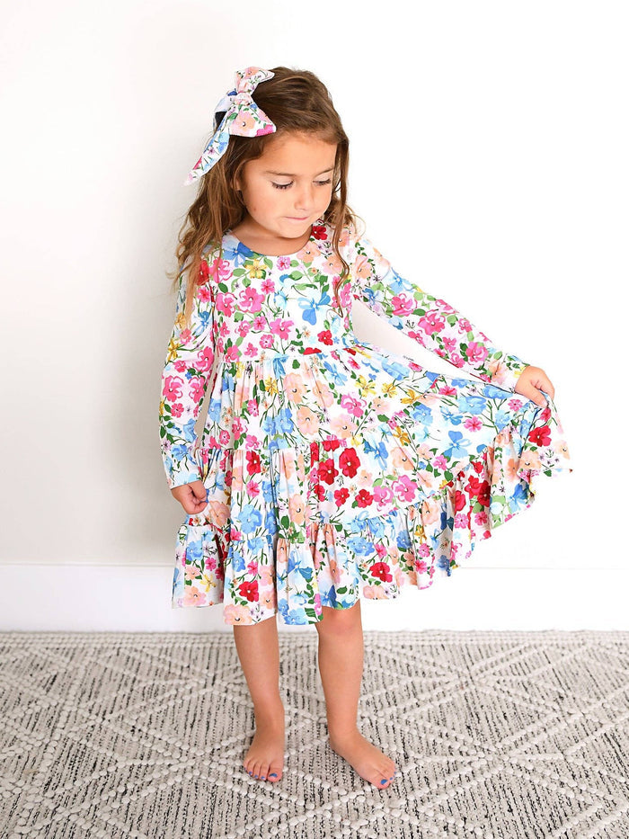 Kaylee SWING DRESS Bamboo Floral Kids Clothing Outfit