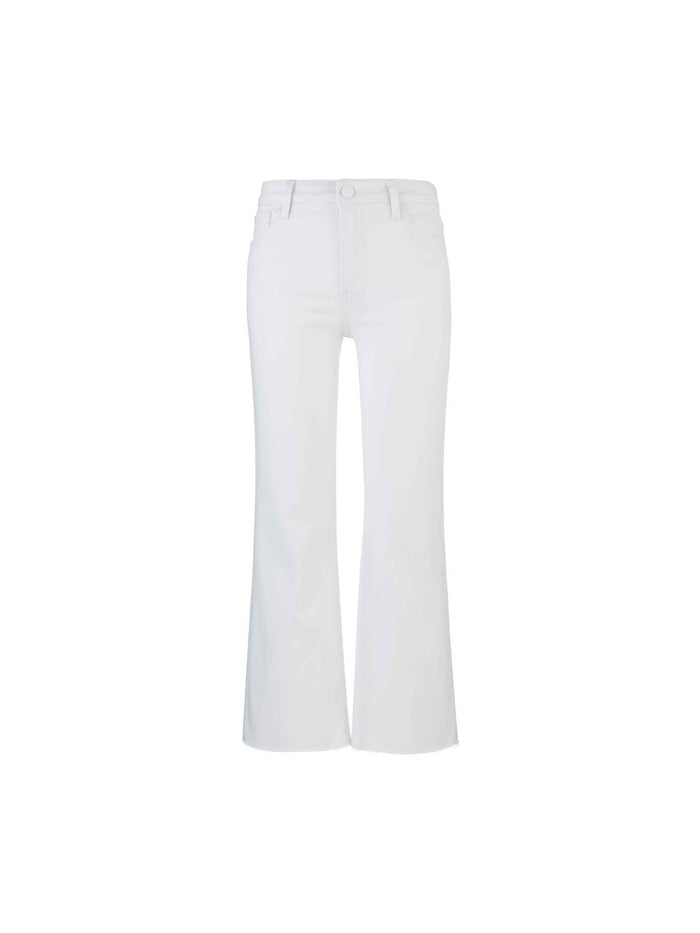 KELSEY HIGH RISE FAB ANKLE FLARE RAW HEM - White