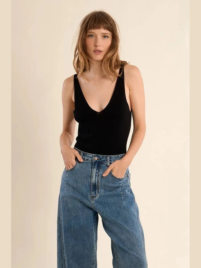 Knitted Tank Top - Black