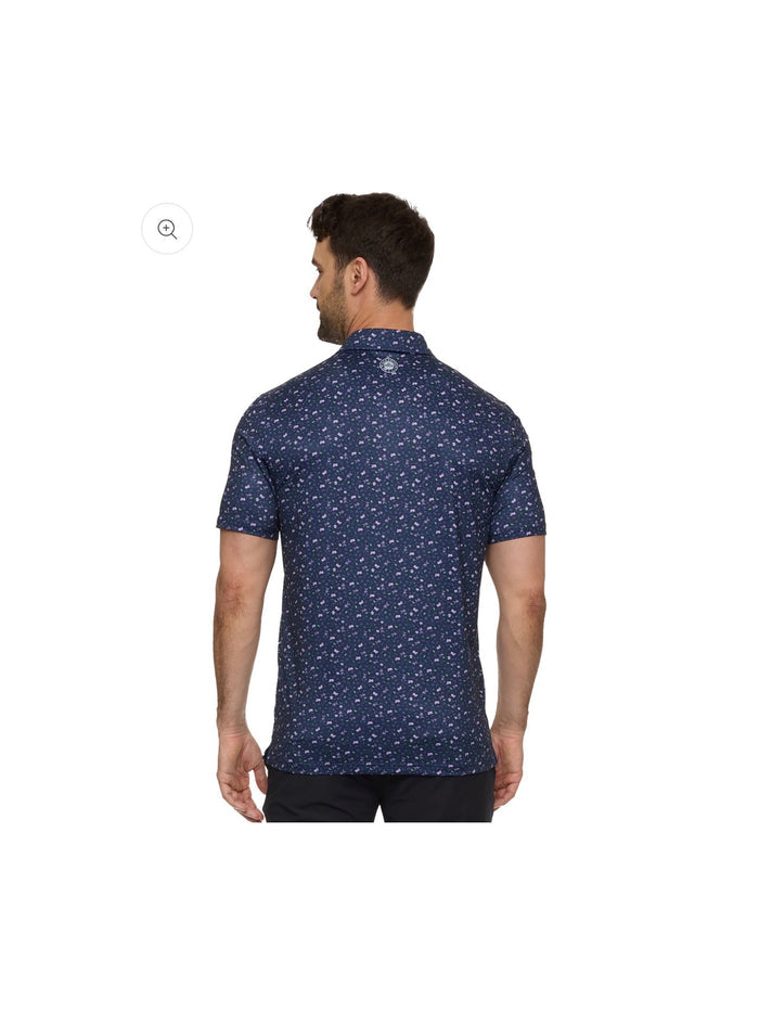 Laguna Drink Print Polo - Navy Combo
