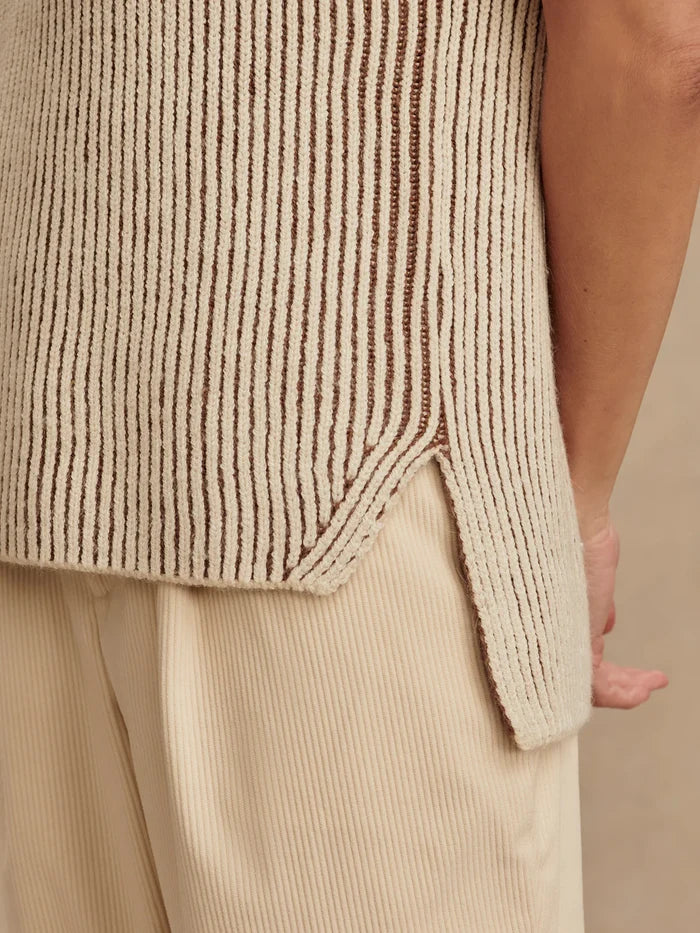 Lauren Pleated Knit Tank - Cocoa Dust