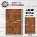 Leather Journal:  Restickable Sticker Album