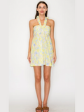 Lemon Breeze Halter Dress