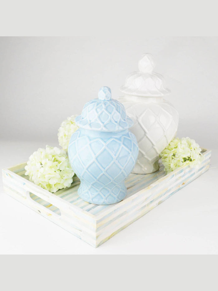 Light Blue Textured Ginger Jar - Small
