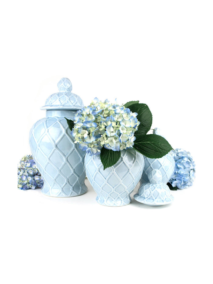 Light Blue Textured Ginger Jar - Small