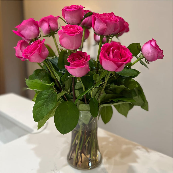 Long Stem Pink Rose Bouquet – BUEHLER'S FLORAL, Wooster OH