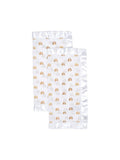 Lulujo Cotton Security Blankets - Rainbows 2pk