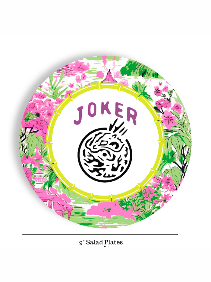 Mahjong 24ct 9" Paper Plates– Salad/Dinner Separates
