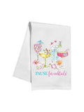 Mahjong Cocktails Pause For Cocktails Kitchen Towel
