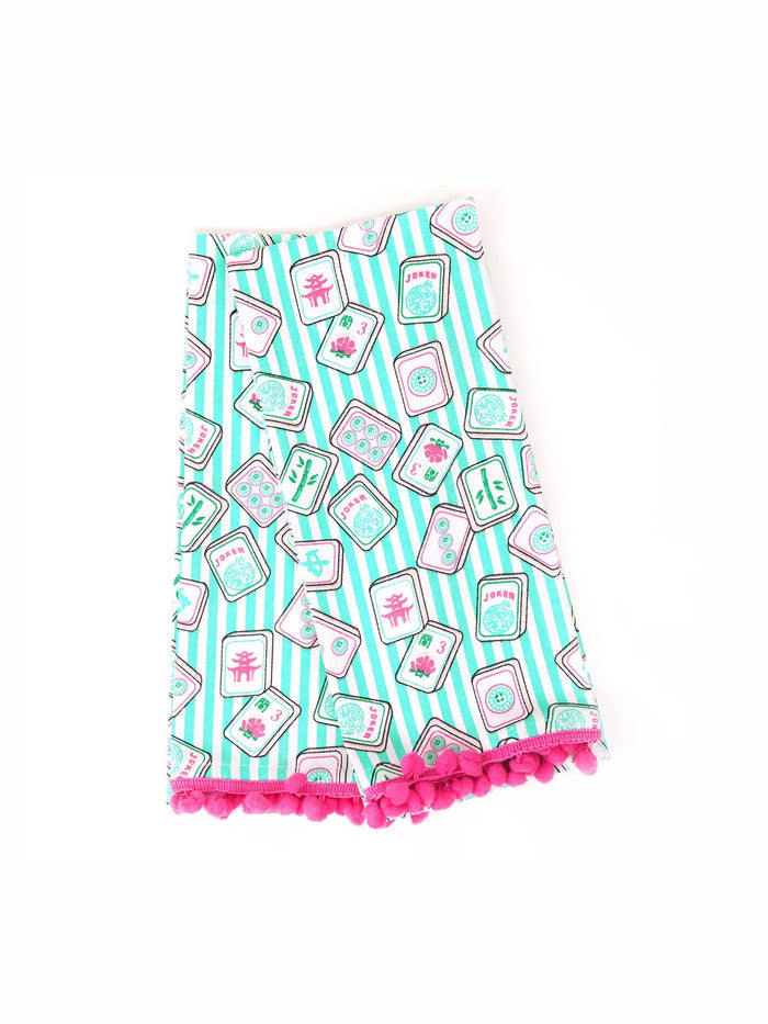 Mahjong Stripe Pom-Pom Kitchen Towel Set