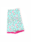 Mahjong Stripe Pom-Pom Kitchen Towel Set