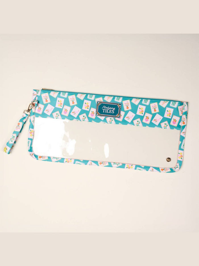 Mahjong Tile Keeper Pouch–It's Mahj Time Teal