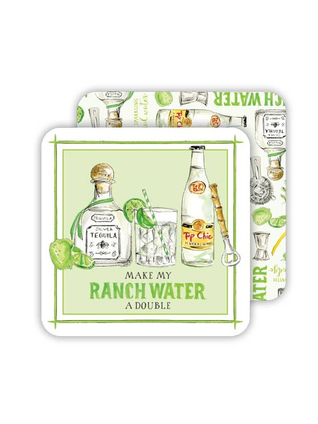 Make my Ranch Water a Double Square Coaster