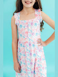 Mermaid Tails Ruffle Cross Back Dress