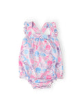 Mermaid Tails Ruffle Cross Back Romper