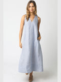Miley Sleeveless V-Neck Linen Dress