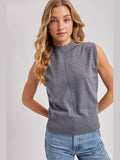MOCK NECK KNIT SLEEVELESS TOP