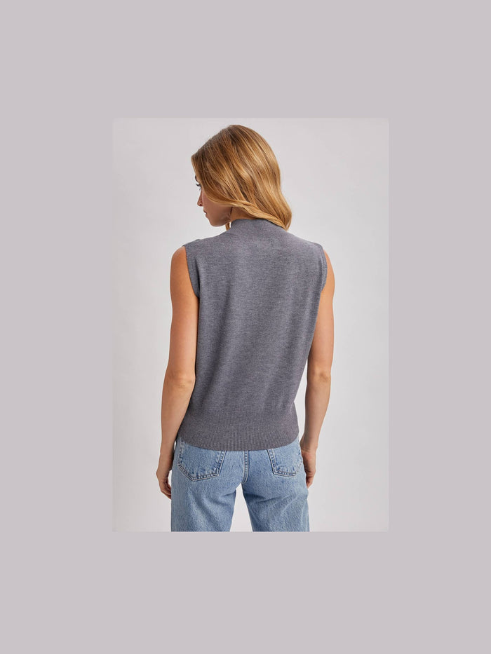 MOCK NECK KNIT SLEEVELESS TOP