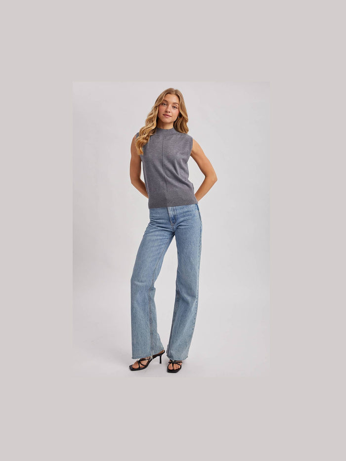 MOCK NECK KNIT SLEEVELESS TOP