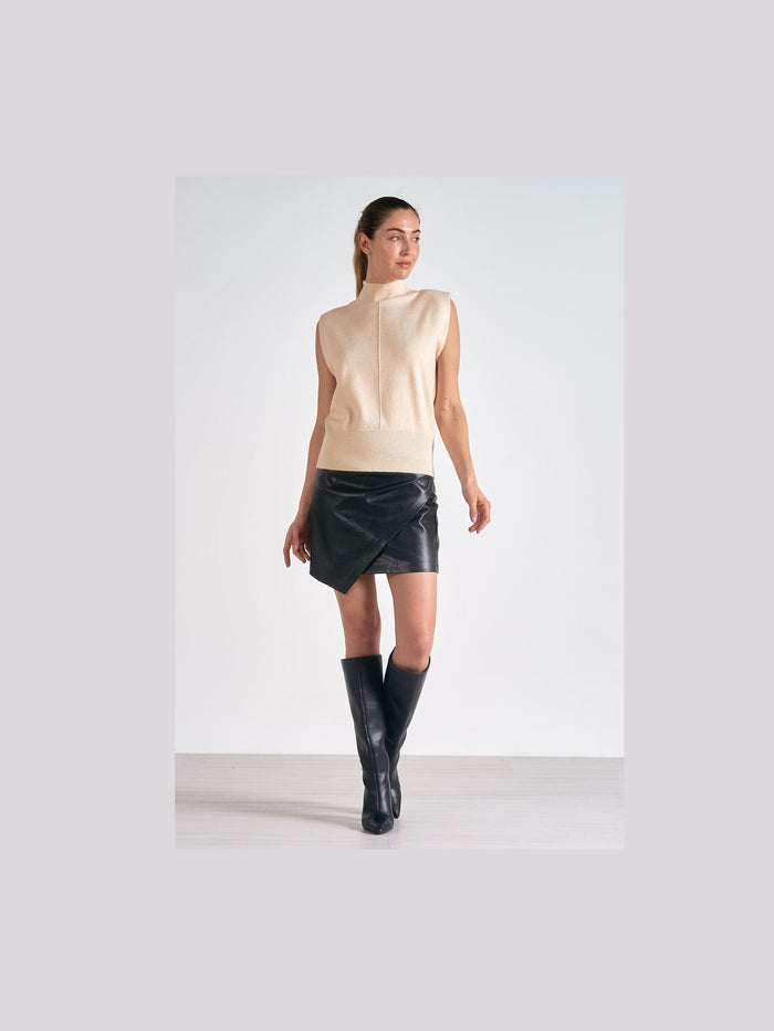 Mock Neck Sleeveless Sweater