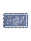Morgan Bunny Scallop Coir Doormat   Light Blue/White   18x30
