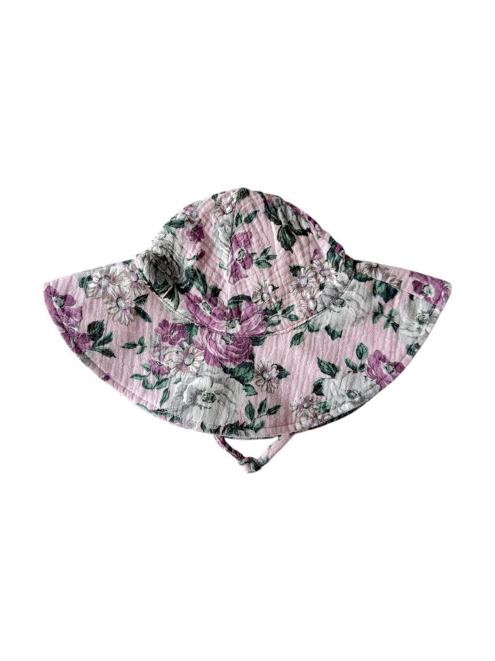 Muslin Wide Brim Sunhat, Blissful Blossoms
