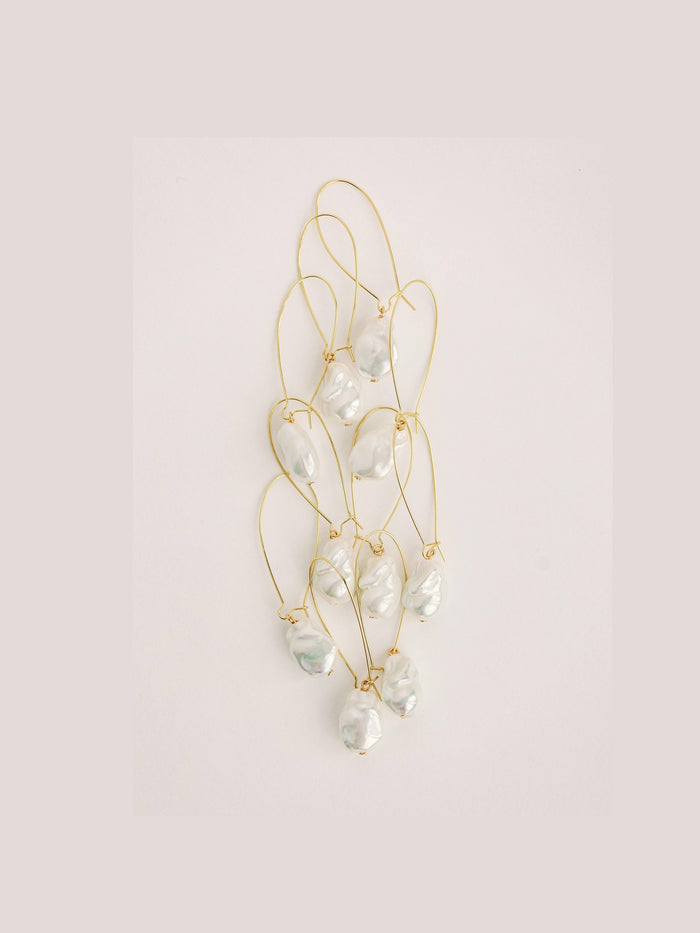 Natural Pearl Minimalist Threader Earrings