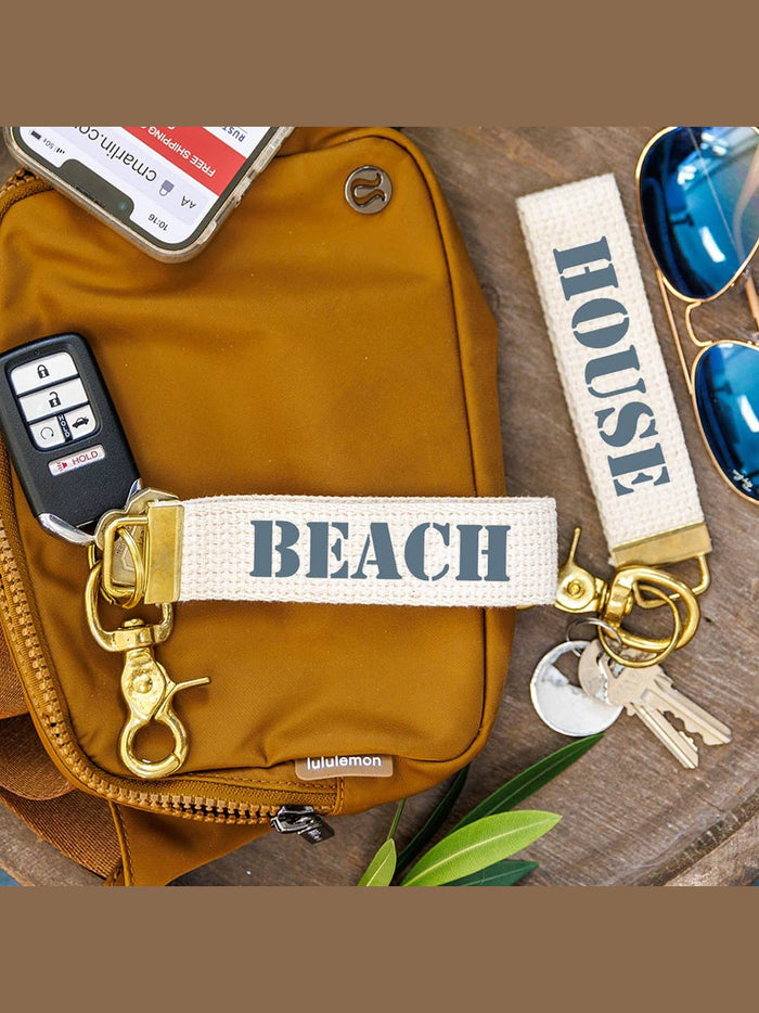 Nautical Blue Beach House Keychain