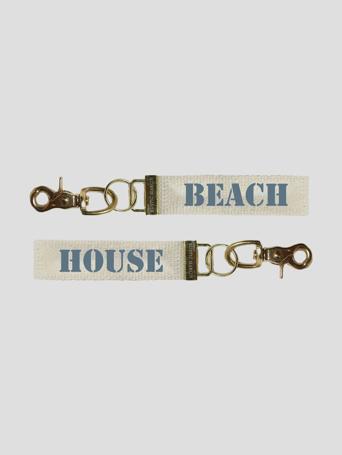 Nautical Blue Beach House Keychain