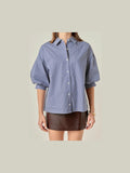 Navy Striped Button Shirt